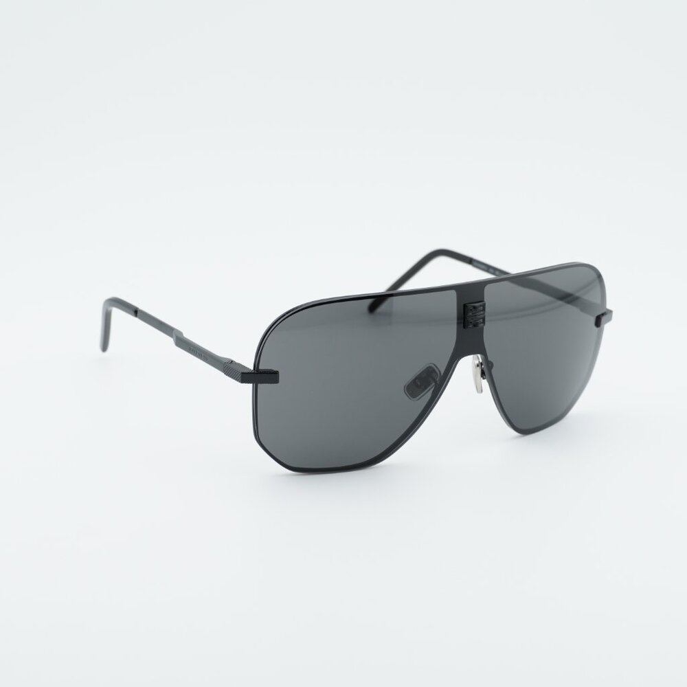 Givenchy GV40087U 01A Sunglasses Shiny Black Shield Frame, Grey Lenses